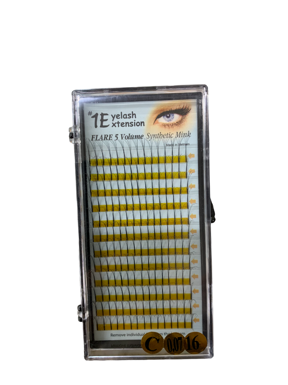 1E Eyelash Extension Flare 5 Volume Synthetic Mink C-0.07-16